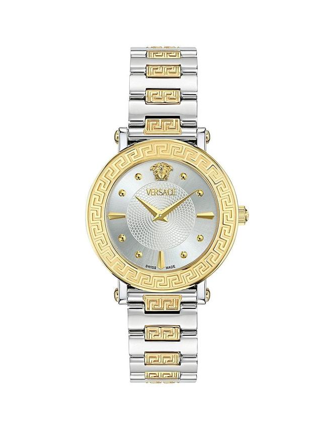 Womens Greca Sphere Two-Tone Stainless Steel Bracelet Watch Product Image