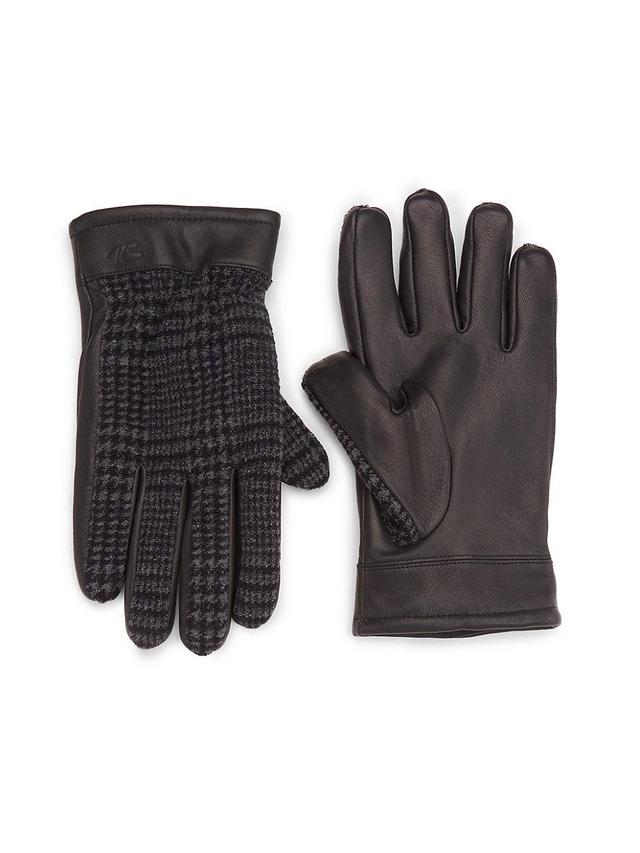 Mens Duncan Plaid Mixed-Media Gloves Product Image