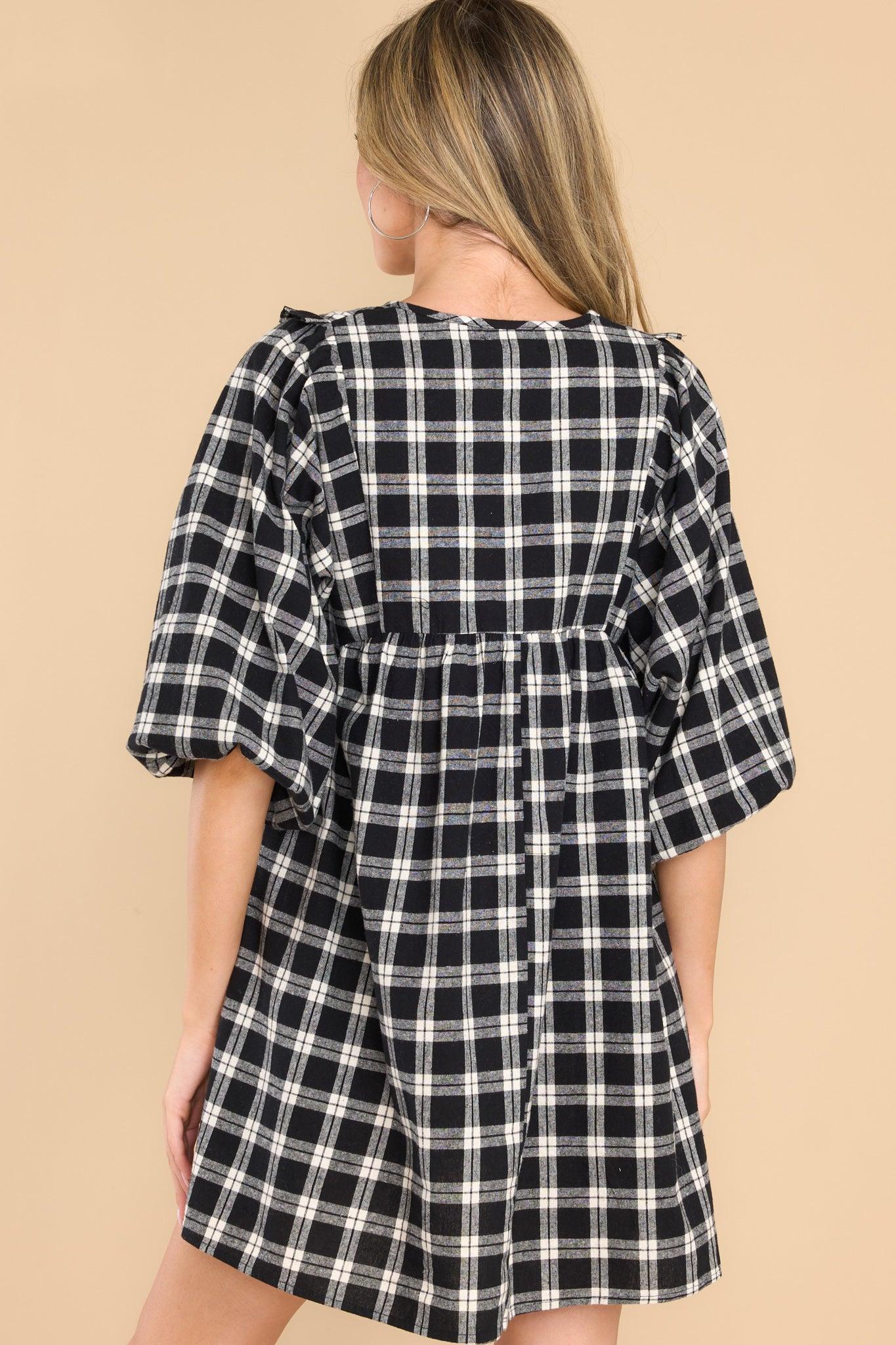 Pinky Promise Black Plaid Dress Product Image