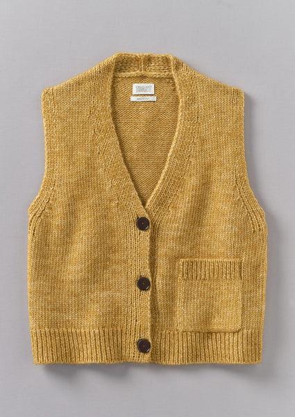 Cotton Alpaca Button Through Tank | Dijon Yellow Product Image