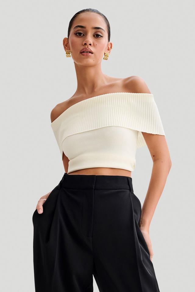 Susanna Off Shoulder Knit Top - Ivory Product Image