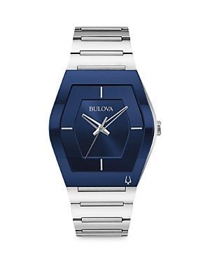 Men's Special Edition Bulova Modern Latin GrammyÂ® Gemini Two-Tone Strap Watch with Tonneau Black Dial (Model: 97A163) Product Image