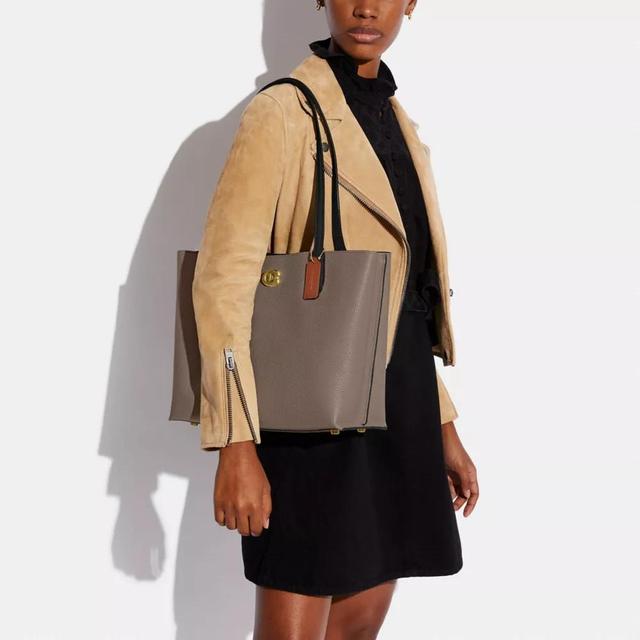 Willow Tote Bag In Colorblock With Signature Canvas Interior Product Image