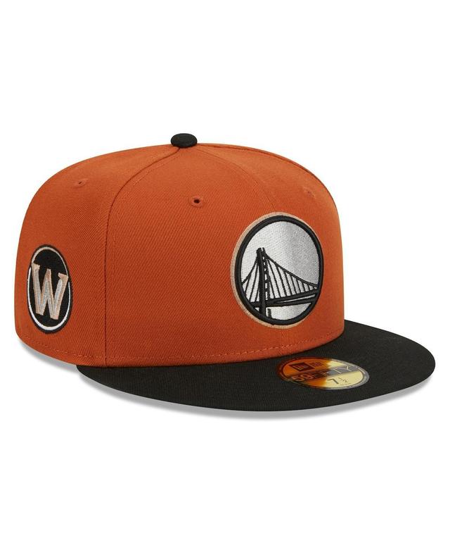 Mens New Era Rust/Black Golden State Warriors Two-Tone 59FIFTY Fitted Hat Product Image