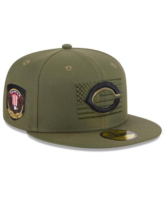 Mens New Era Green Cincinnati Reds 2023 Armed Forces Day On-Field 59FIFTY Fitted Hat Product Image