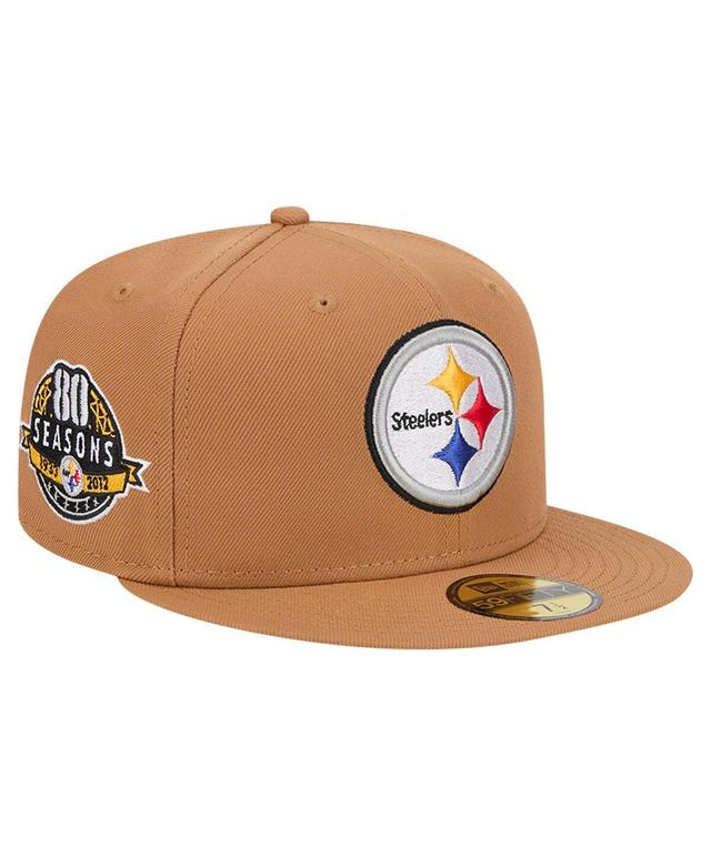 New Era Mens Tan Pittsburgh Steelers Color Pack 59FIFTY Fitted Hat with Side Patch Product Image