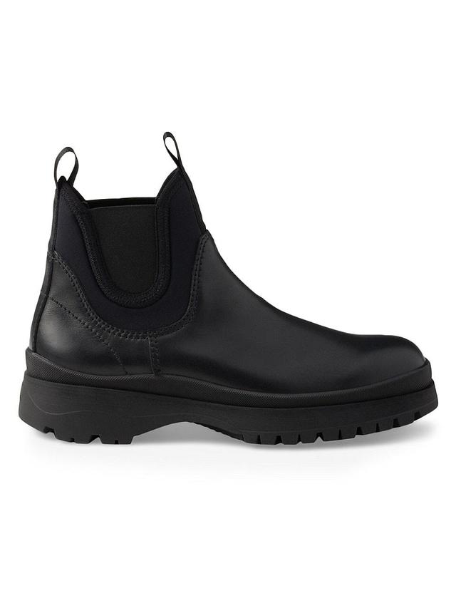 Mens Leather and Stretch Fabric Chelsea Boots Product Image