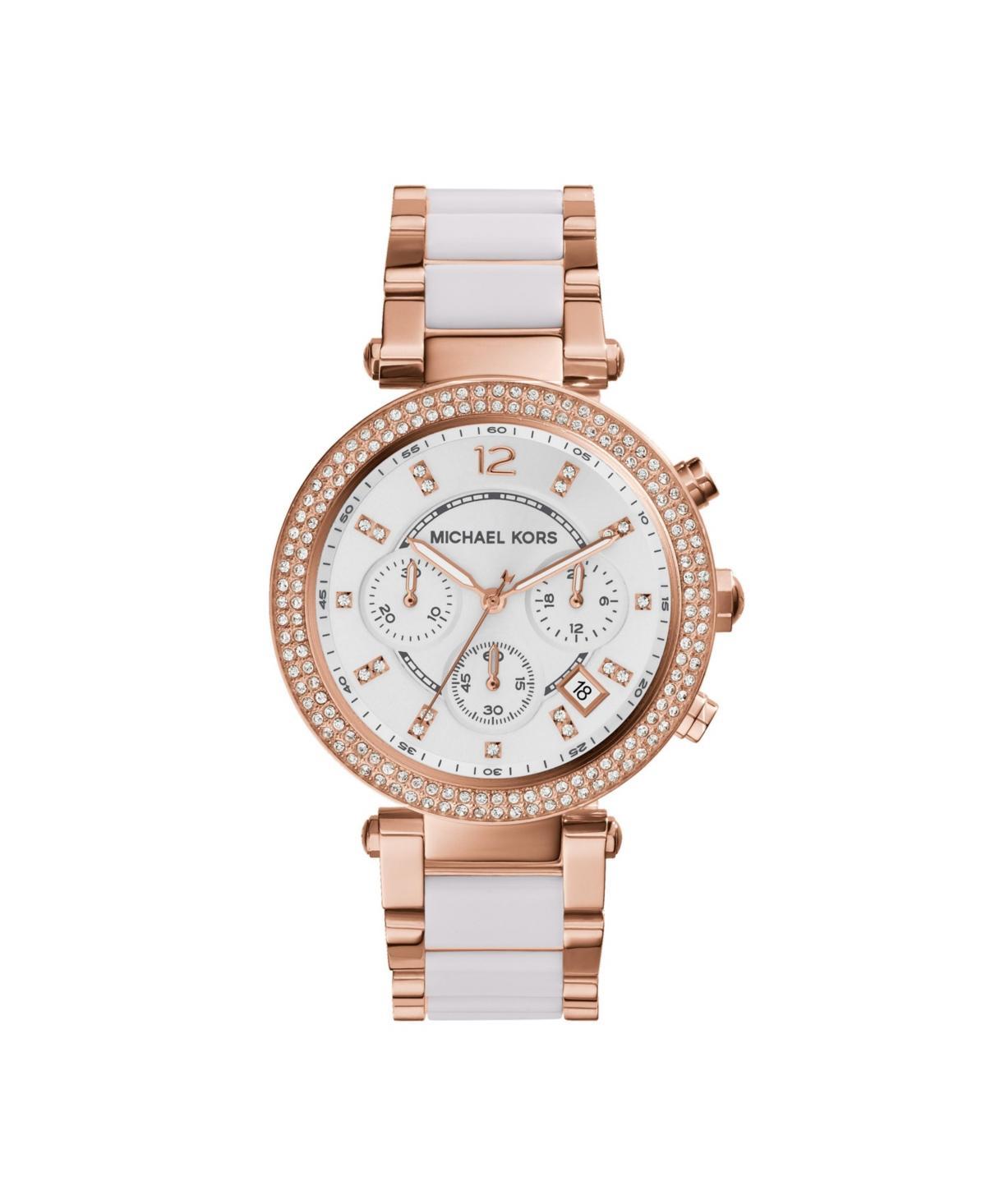 Michael Kors Womens Parker Chronograph Two-Tone Stainless Steel Bracelet Watch 39mm Product Image