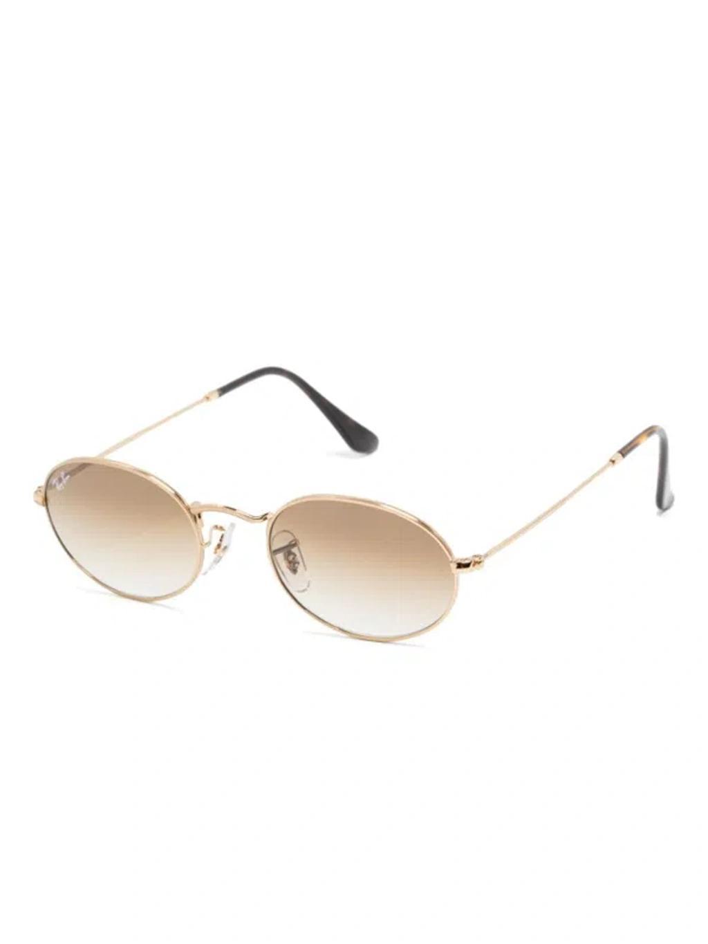 RAY BAN Oval-frame Sunglasses In Gold Product Image