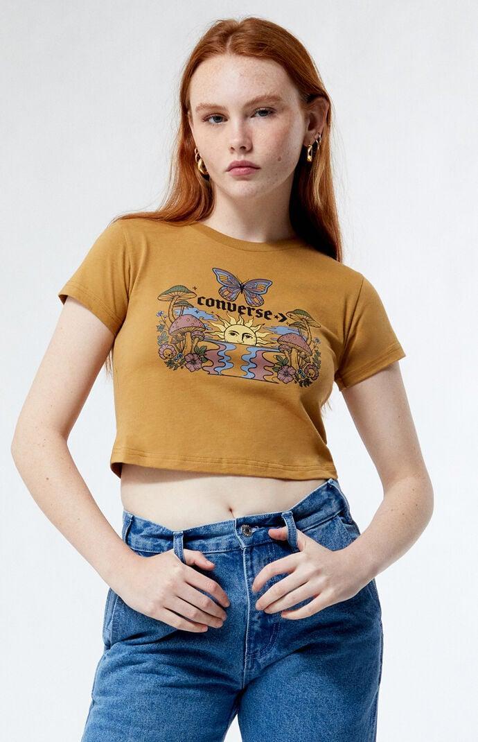 Converse Women's Blooming Skate Cropped T-Shirt Product Image