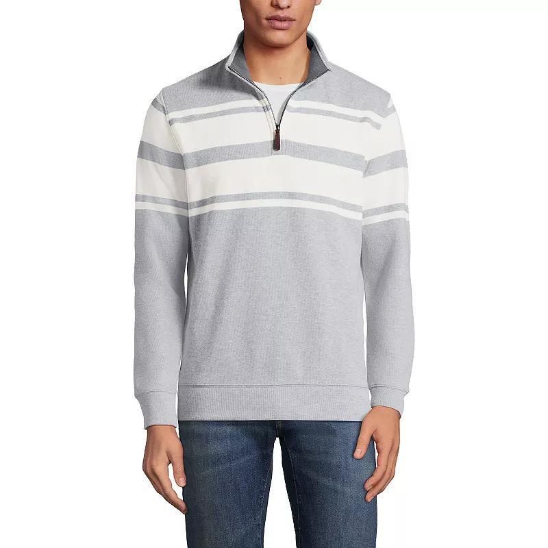 Big & Tall Lands End Bedford Classic-Fit Ribbed Quarter-Zip Sweater, Mens Radiant Blue Product Image