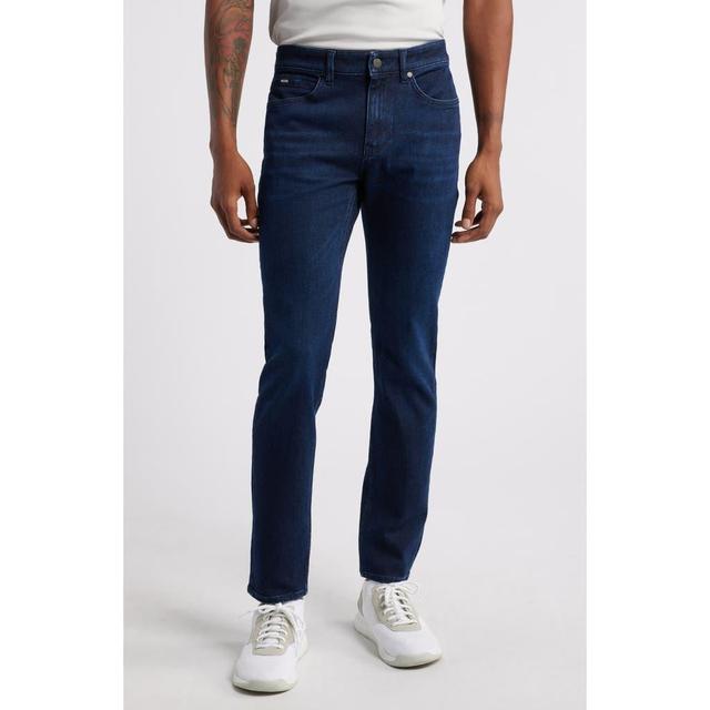 HUGO BOSS Delaware Slim-fit Jeans In Slubby Super-stretch Denim In Medium Blue 426 Product Image