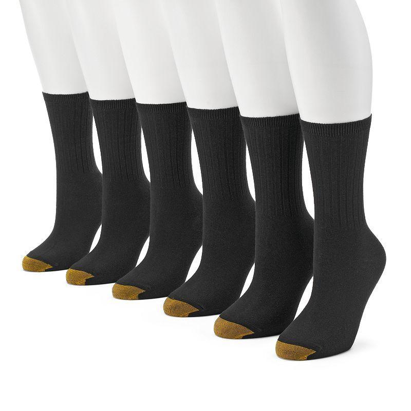 Gold Toe Ribbed 6 Pair Crew Socks Womens Product Image