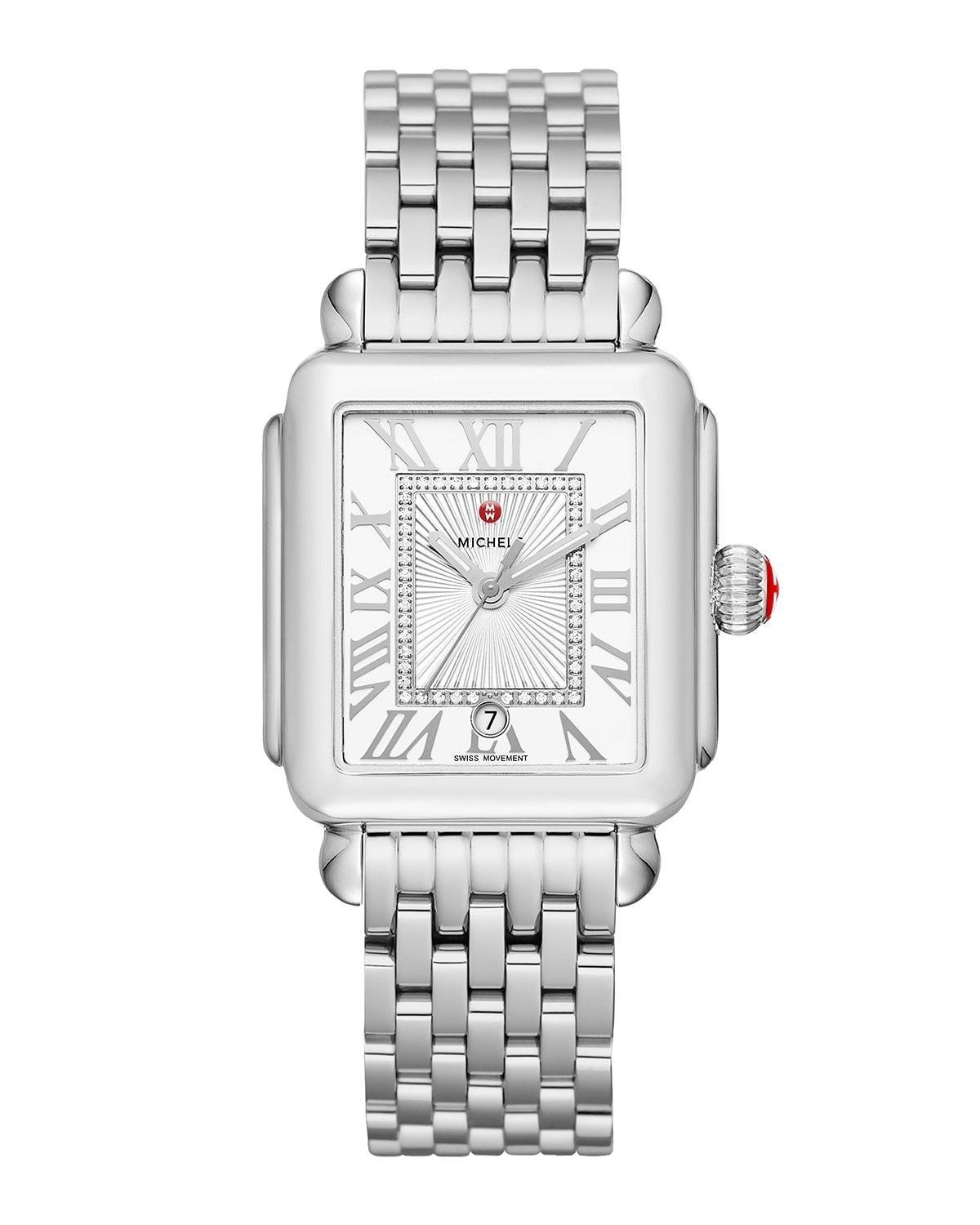 Womens Deco Madison Diamond & Stainless Steel Bracelet Watch Product Image