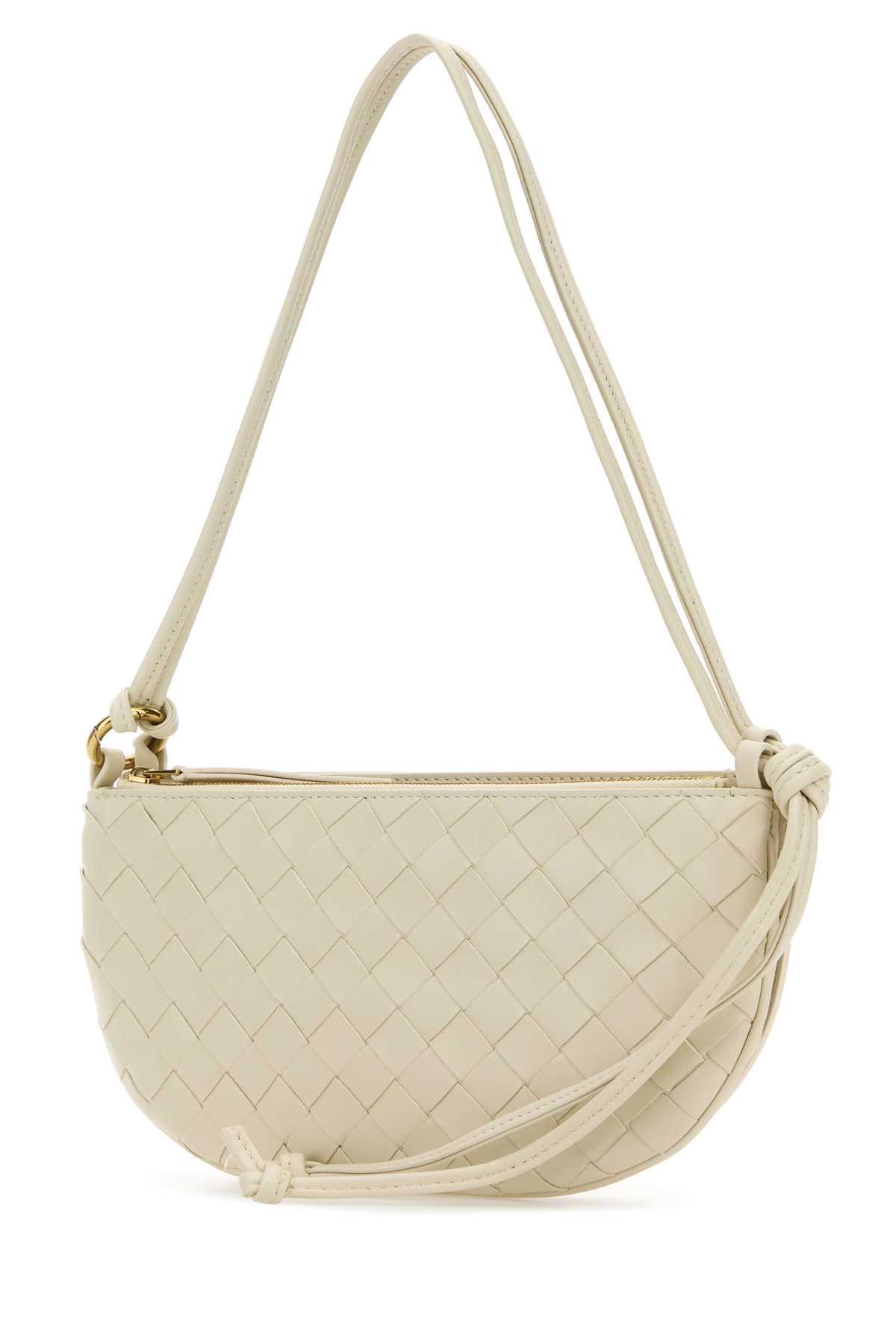 Ivory Leather Gemelli Shoulder Bag In White Product Image