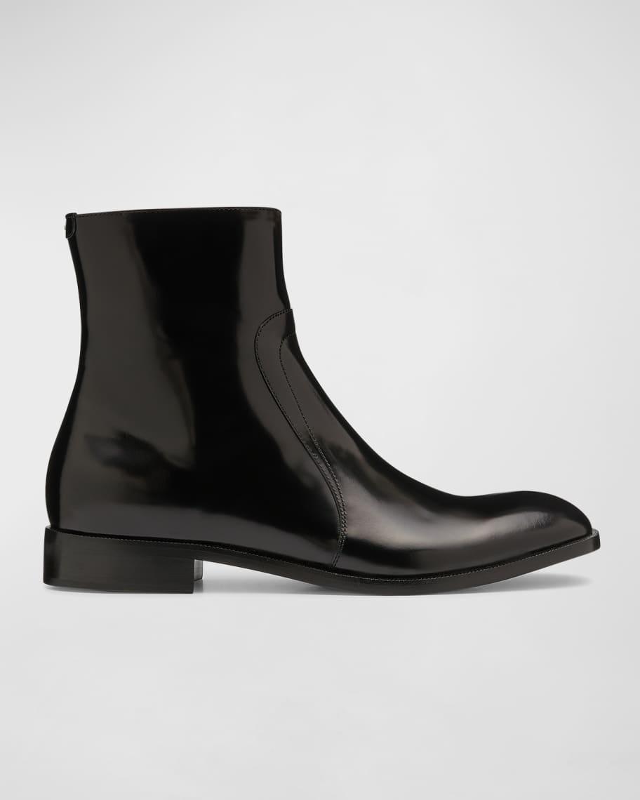 Men's Leather Zip Ankle Boots Product Image