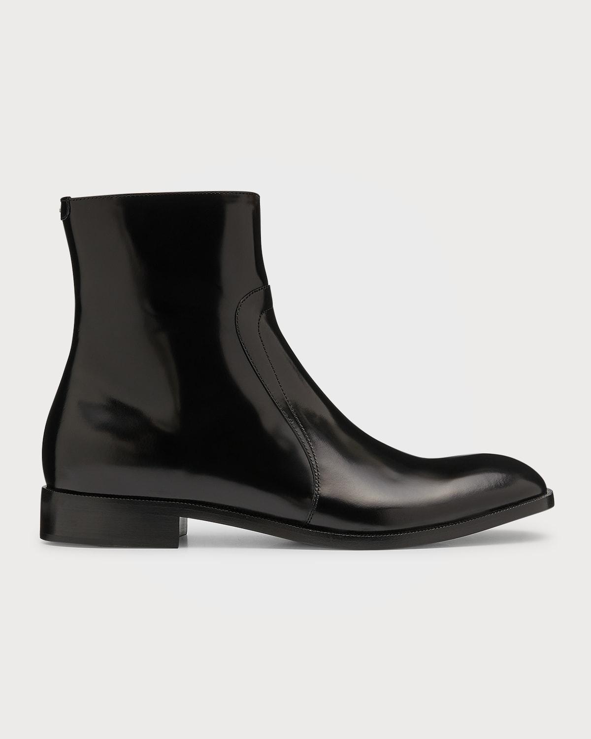 Mens Leather Zip Ankle Boots Product Image