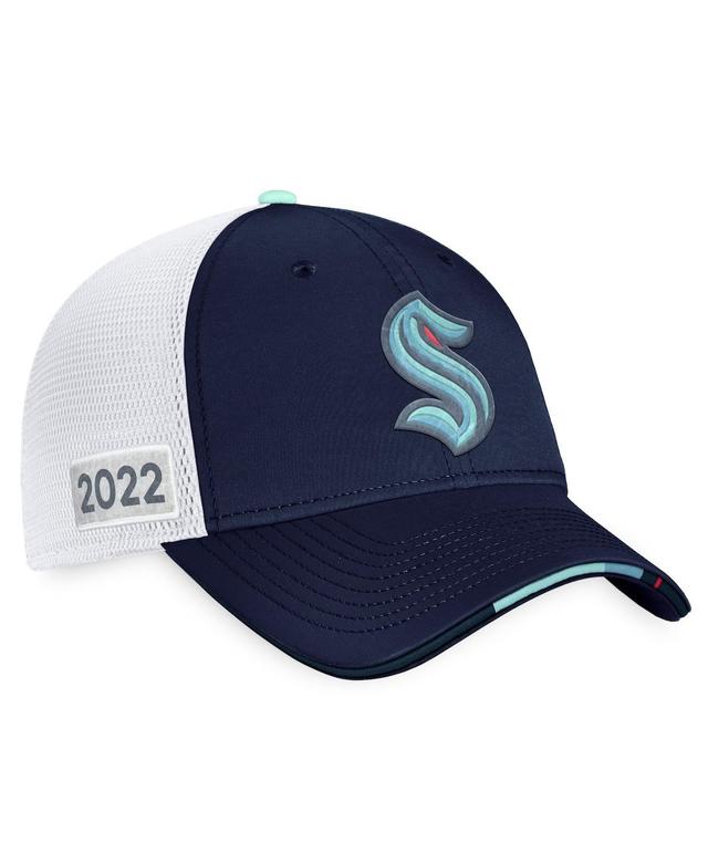 Mens Fanatics Navy Seattle Kraken 2022 Nhl Draft Authentic Pro On Stage Trucker Adjustable Hat - Navy Product Image