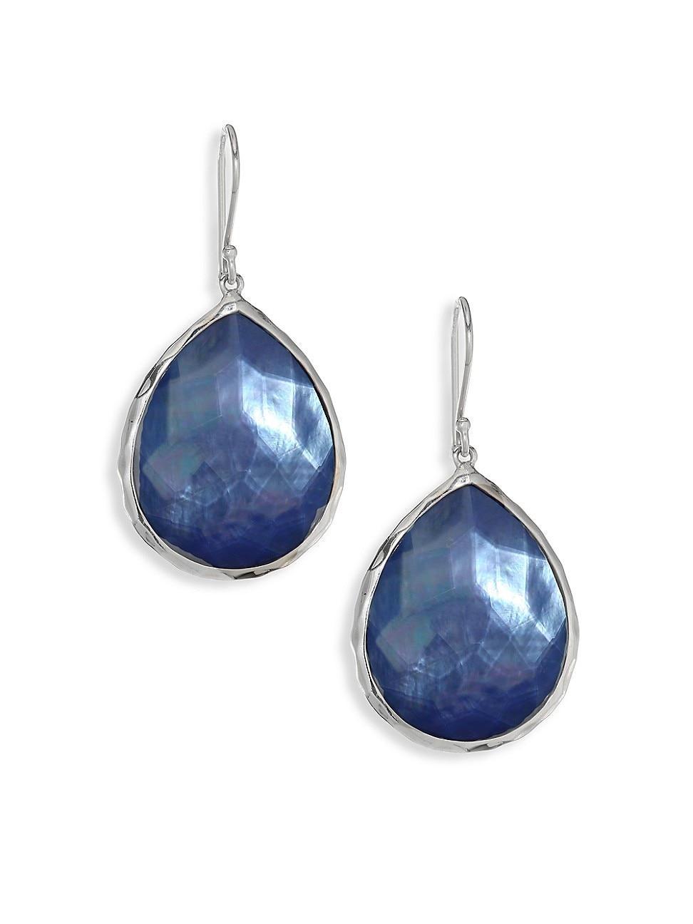 Ippolita Sterling Silver Rock Candy Mother-of-Pearl & Lapis Doublet Teardrop Earrings Product Image