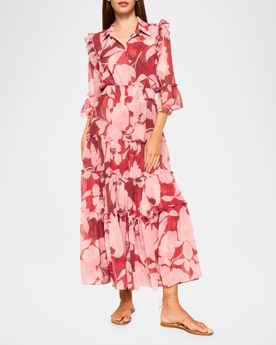 Pamelina Tiered Floral Chiffon Maxi Dress Product Image