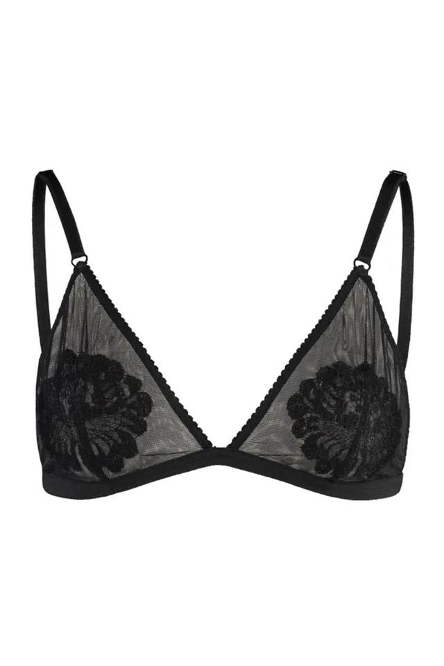 DOLCE & GABBANA Black Lace Triangle Bra For Women Product Image