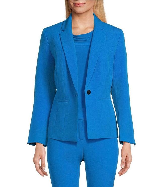 Kasper Stretch Crepe One Button Panel Seamed Blazer Product Image