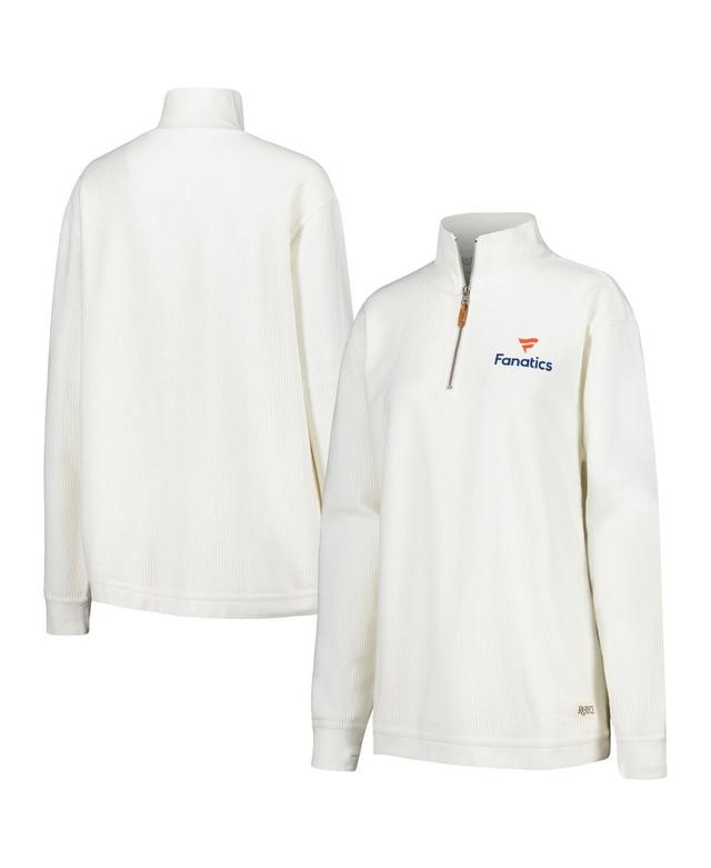 Pressbox Womens Cream Fanatics Corporate Corduroy Quarter-Zip Jacket Product Image