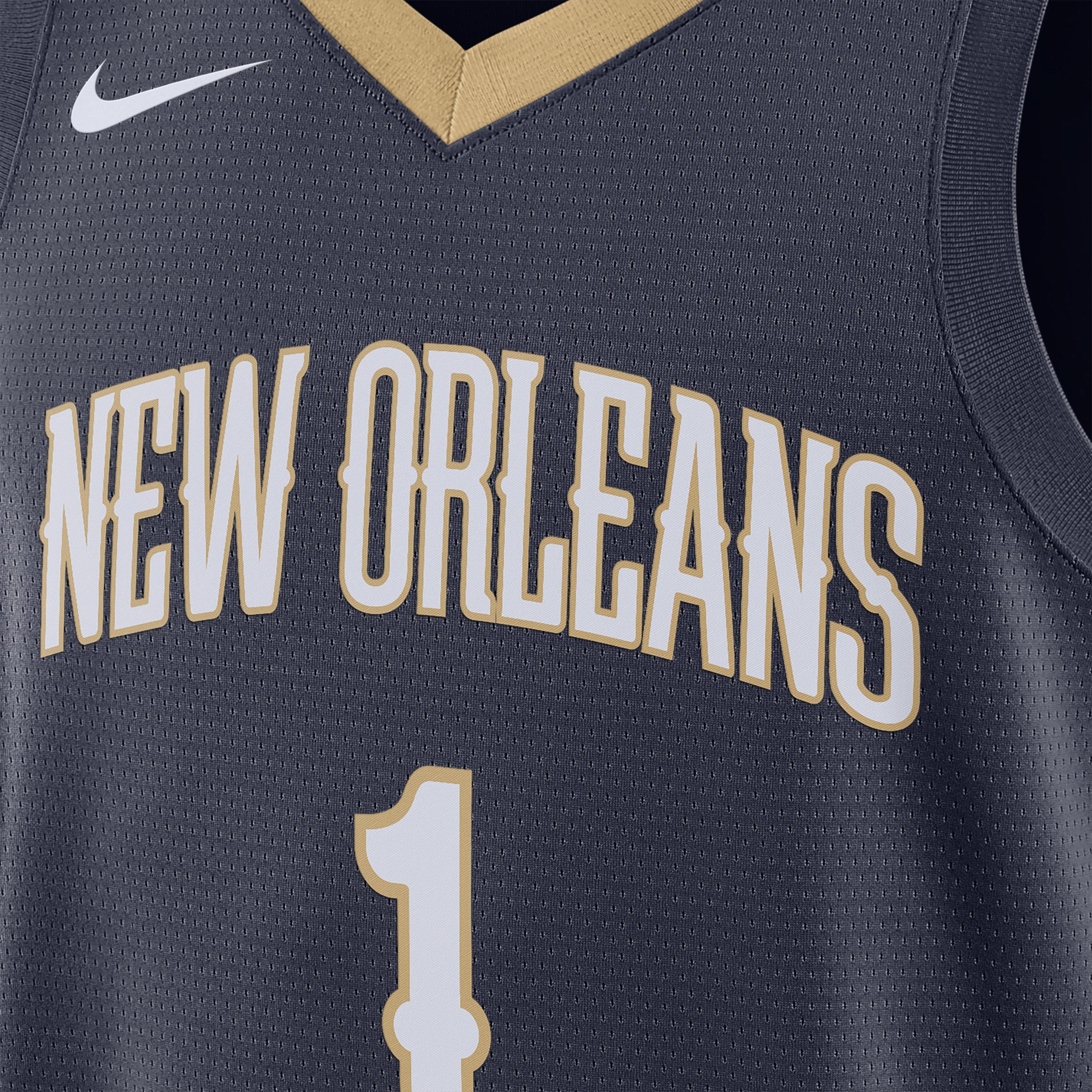 Mens and Womens Nike C.j. McCollum Navy New Orleans Pelicans Swingman Jersey - Icon Edition - Navy Product Image