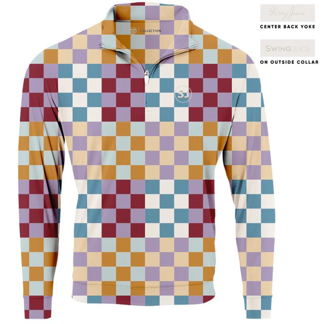 SwingJuice Golf Multi Checker Men's Quarter Zip Male Product Image