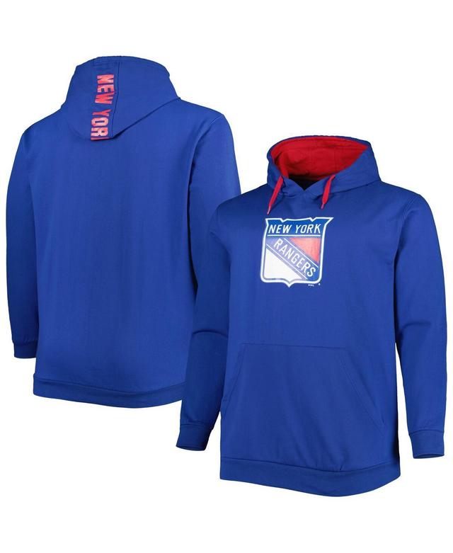 Mens Blue New York Rangers Big and Tall Fleece Pullover Hoodie Product Image