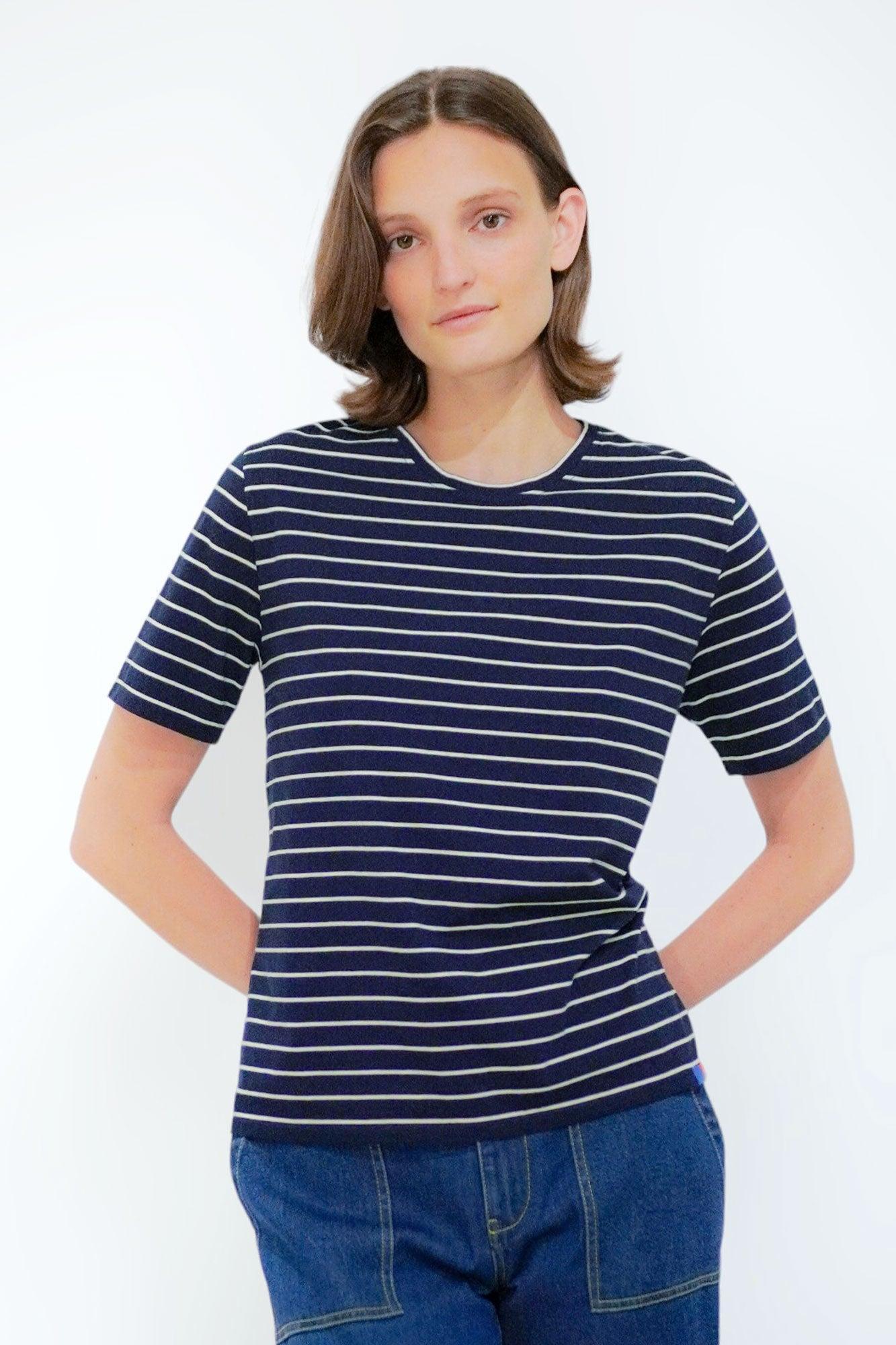 The Modern - Navy/Cream Pinstripe Female Product Image