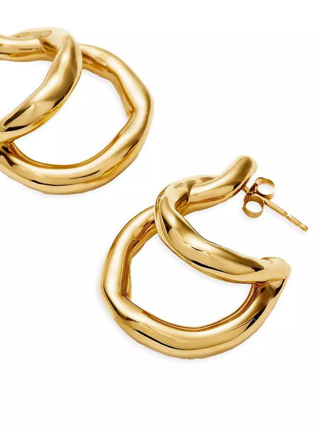 Molten 18K Gold-Plated Twisted Double Hoop Earrings Product Image