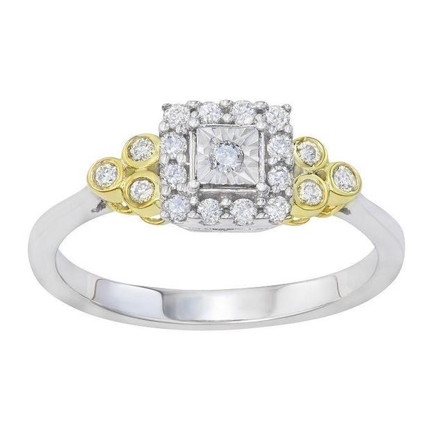 Two Tone 10k Gold 1/4 Carat T.W. Diamond Ring, Womens White Product Image