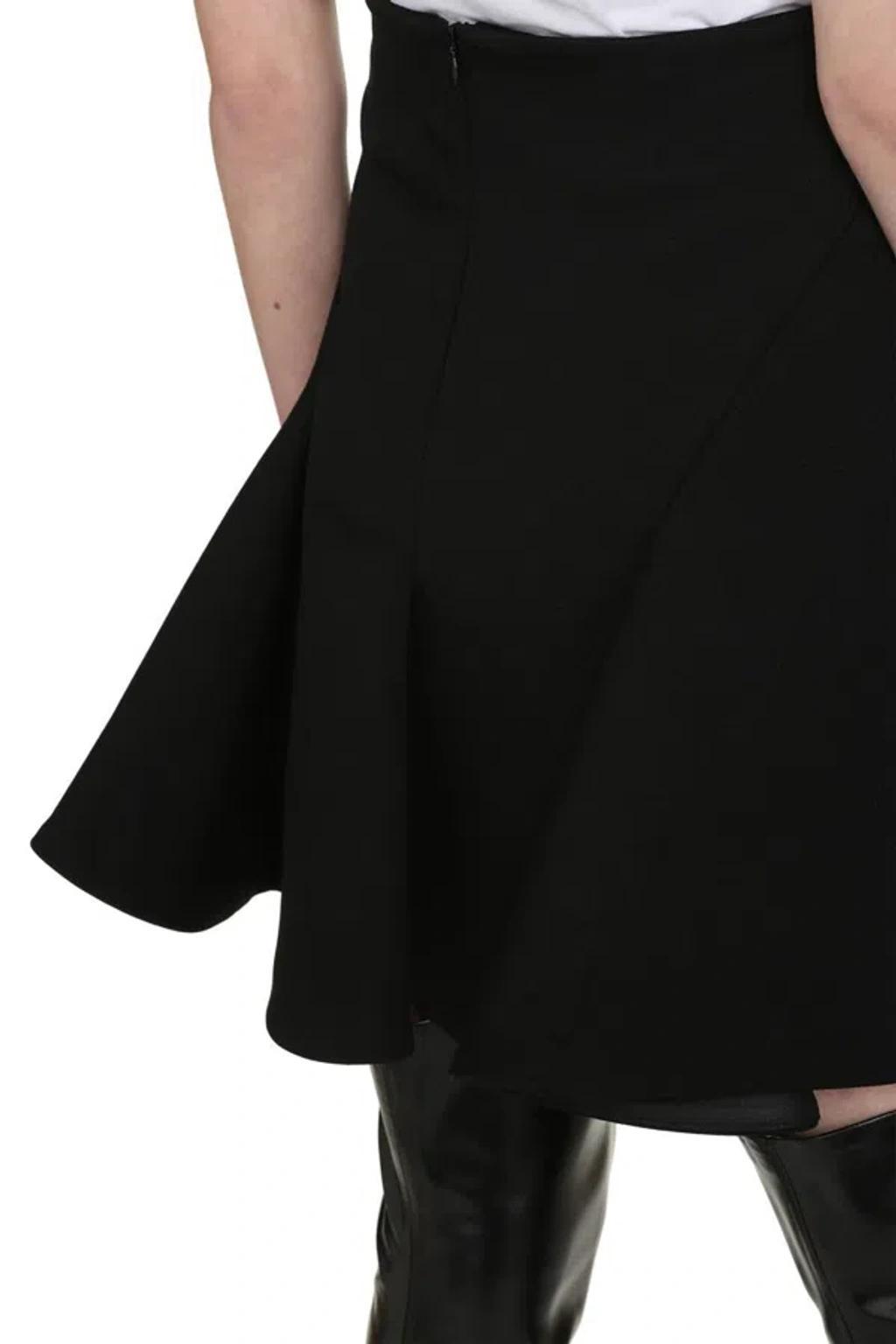 Black Wool Mini Skirt For Women From Salon 02 Collection Product Image