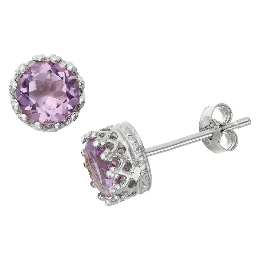 Designs by Gioelli Sterling Silver Amethyst Stud Earrings, Womens, Purple Product Image