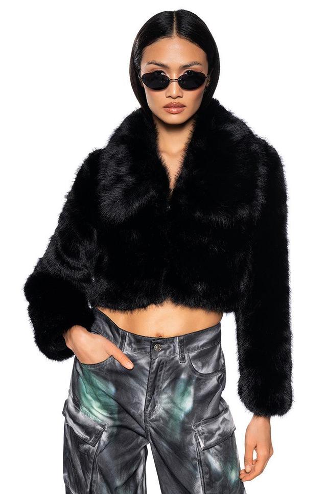 AZALEA WANG CADENCE FAUX FUR IN BLACK Product Image