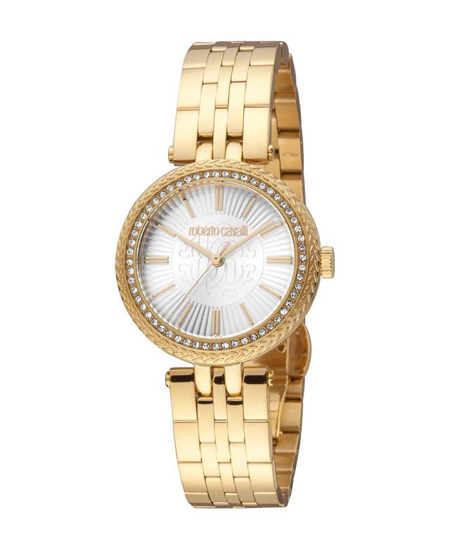 Roberto Cavalli Womens Quartz Gold-tone Stainless Steel Watch 30mm Product Image