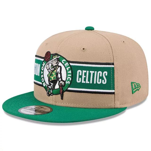 Mens New Era Tan/Kelly Green Boston Celtics 2024 NBA Draft 9FIFTY Snapback Hat Product Image