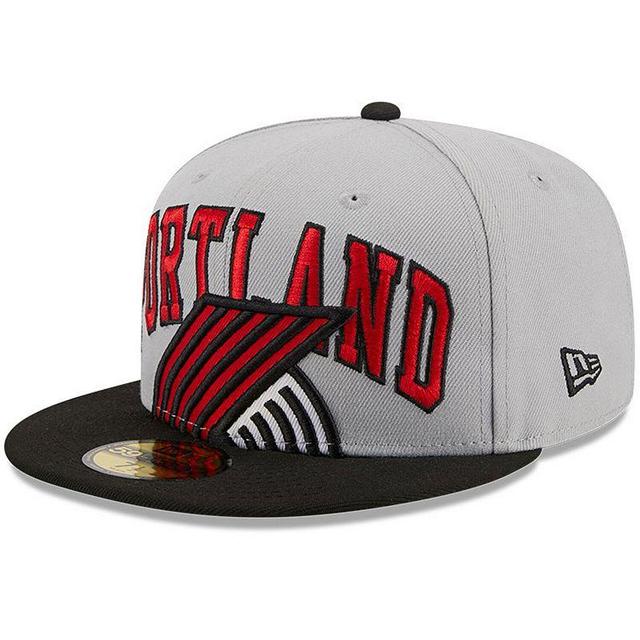 Mens New Era Gray/Black Portland Trail Blazers Tip-Off Two-Tone 59FIFTY Fitted Hat Product Image