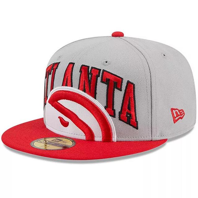 Mens New Era Gray/Red Atlanta Hawks Tip-Off Two-Tone 59FIFTY Fitted Hat Product Image