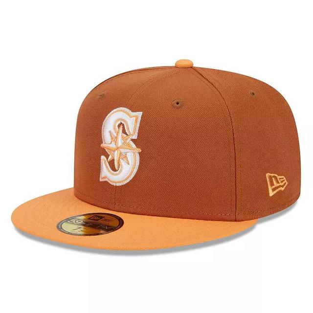 Mens New Era /Orange Seattle Mariners Spring Color Basic Two-Tone 59FIFTY Fitted Hat Product Image