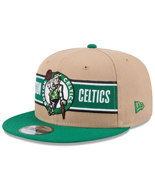 New Era Mens Tan/Kelly Green Boston Celtics 2024 Nba Draft 9FIFTY Snapback Hat Product Image