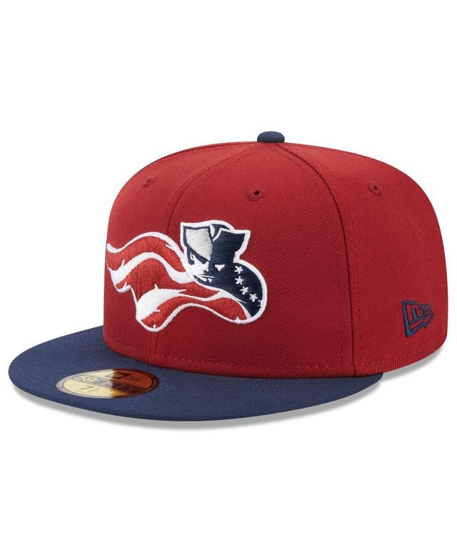 Mens New Era Red Somerset Patriots Authentic Collection Alternate Logo 59FIFTY Fitted Hat Product Image