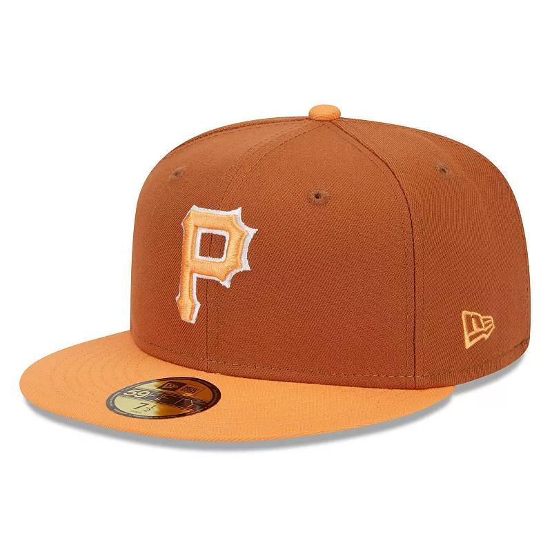 Mens New Era /Orange Pittsburgh Pirates Spring Color Basic Two-Tone 59FIFTY Fitted Hat Product Image