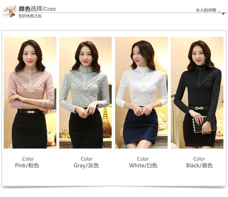 Long-Sleeve Mock-Neck Lace Top Product Image