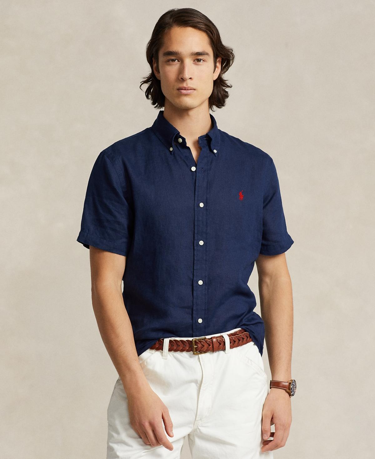 Polo Ralph Lauren Mens Short-Sleeve Linen Button-Up Product Image