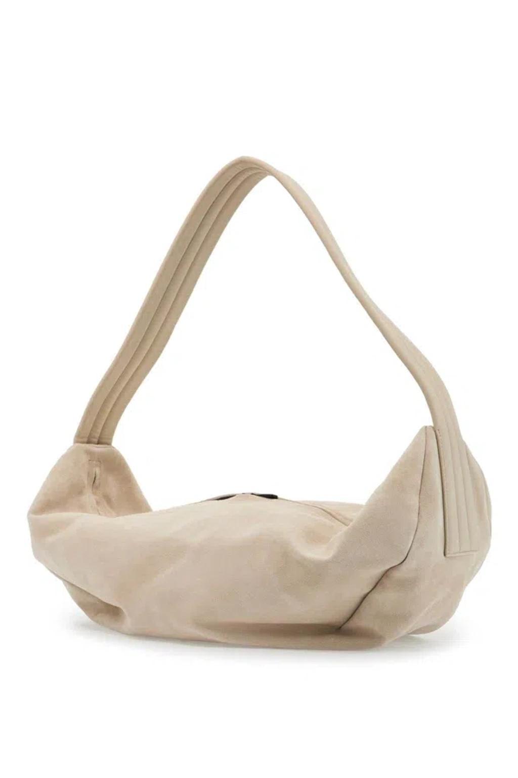 Suede Leather Shell Bag With In Neutro Product Image