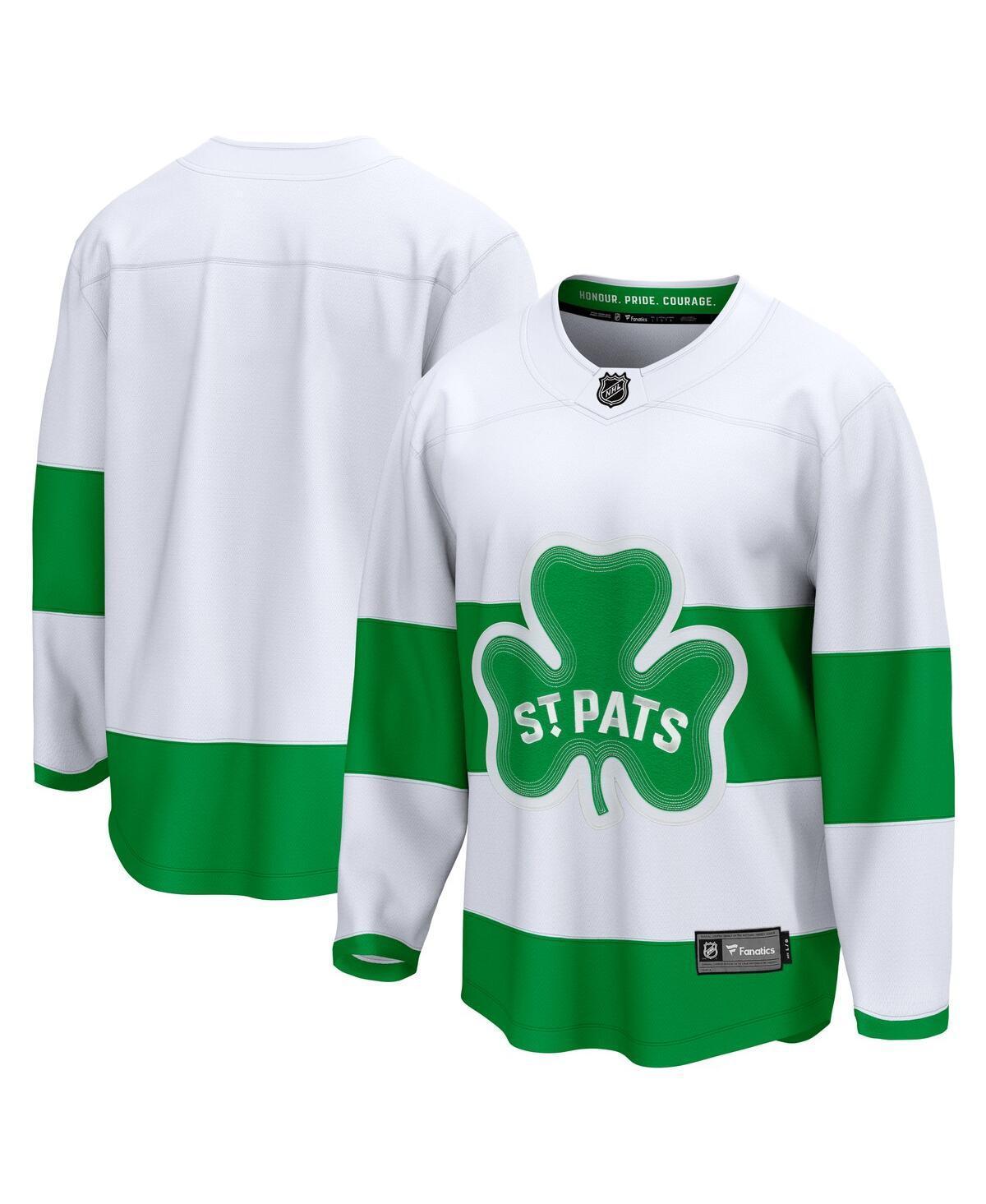 Mens Fanatics Branded White Toronto Maple Leafs St. Patricks Alternate Premier Breakaway Jersey Product Image