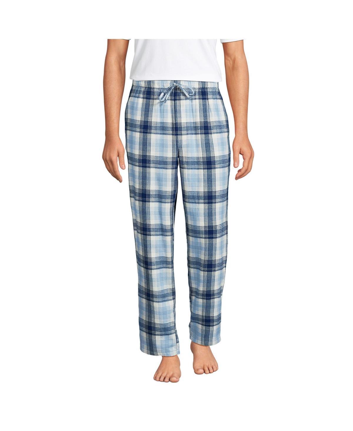 Mens Lands End Flannel Pajama Sleep Pants Deep Blue Product Image