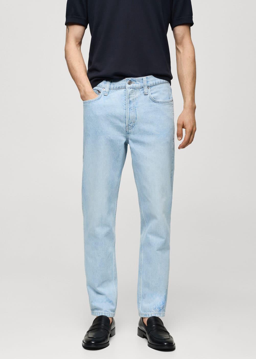 MANGO MAN - Regular fit light washed jeans light blueMen Product Image